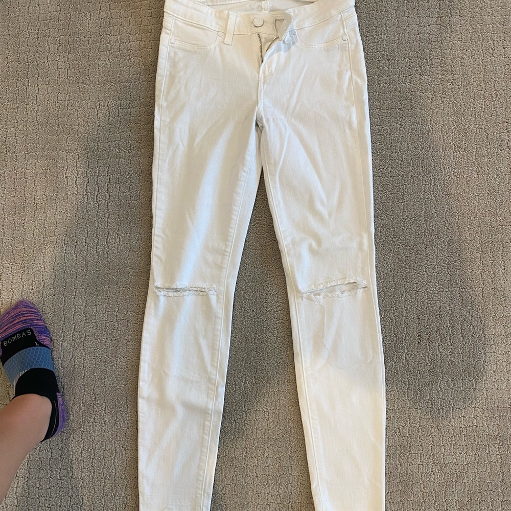 Paige White cut out skinny Jeans